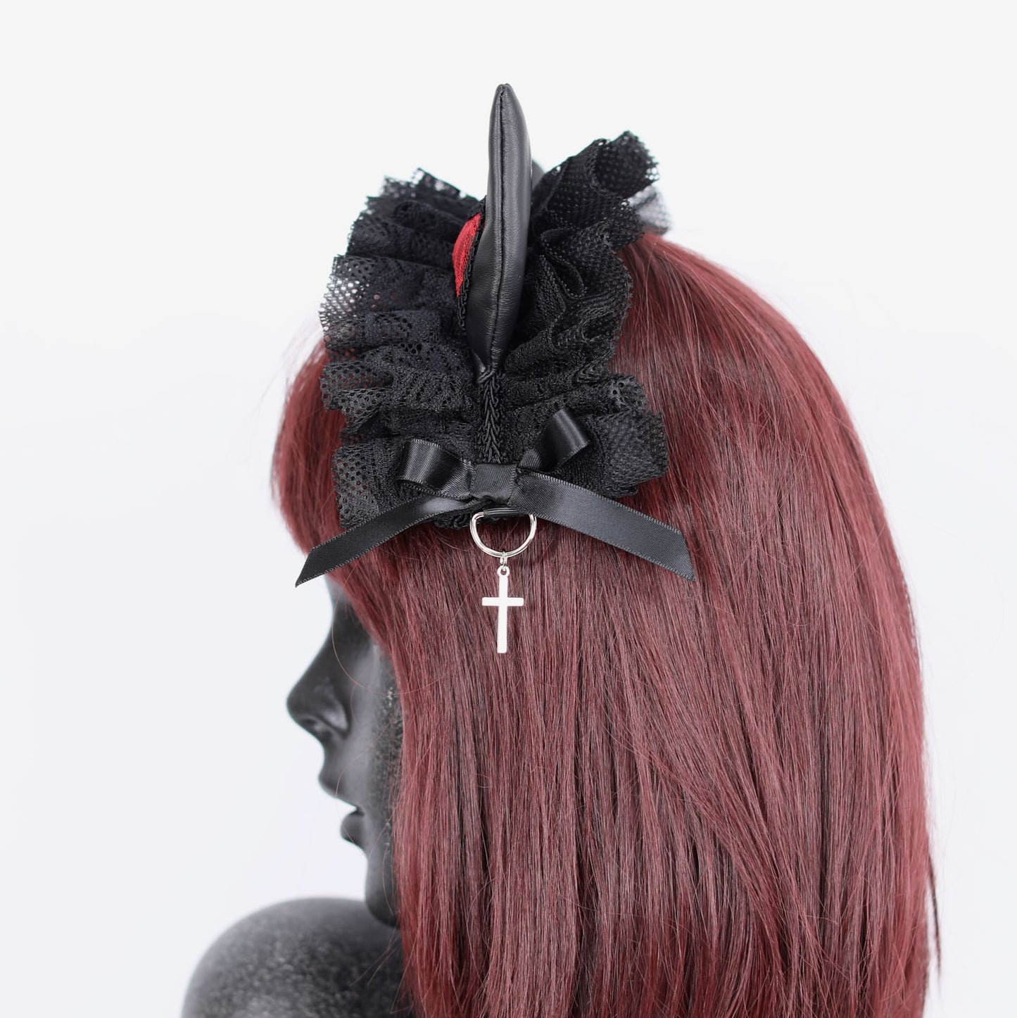 H&A Akuma Neko Devil Cat Head Dress(BLACK x RED)