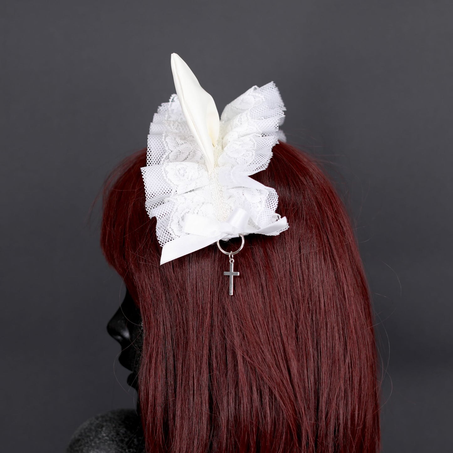 H&A Akuma Neko Devil Cat Head Dress(WHITE x WHITE)