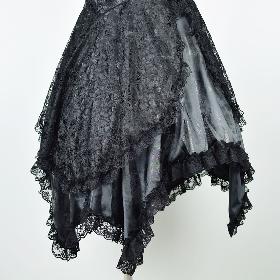 H＆A印刷Babydoll哥特式连衣裙（黑色X黑色）