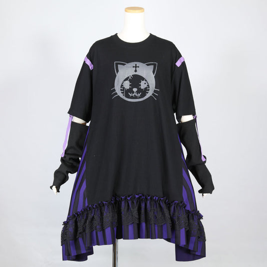 H＆A侧侧礼服（黑色X紫色）