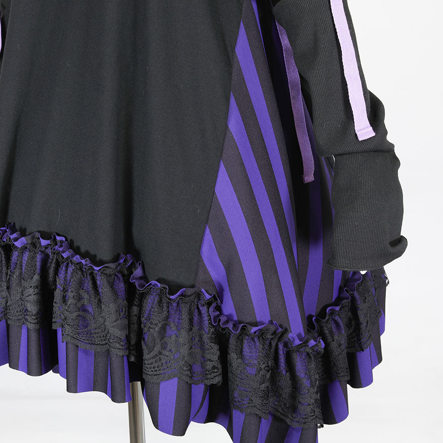 H＆A侧侧礼服（黑色X紫色）