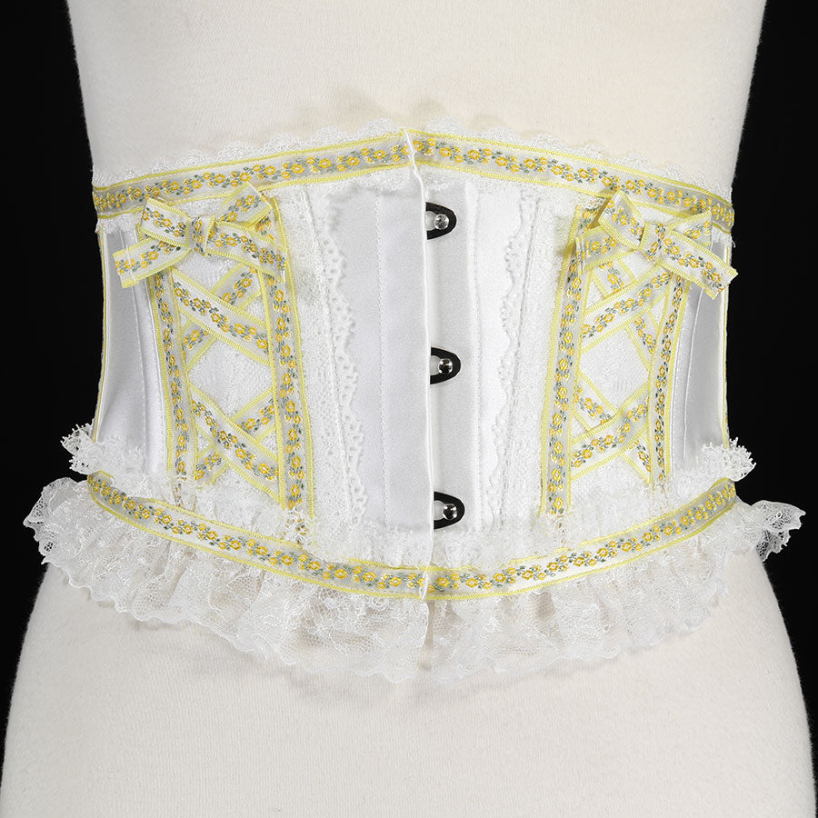TYROLEAN LACE VERY SHORT CORSET ver.2 (WHITE × YELLOW)