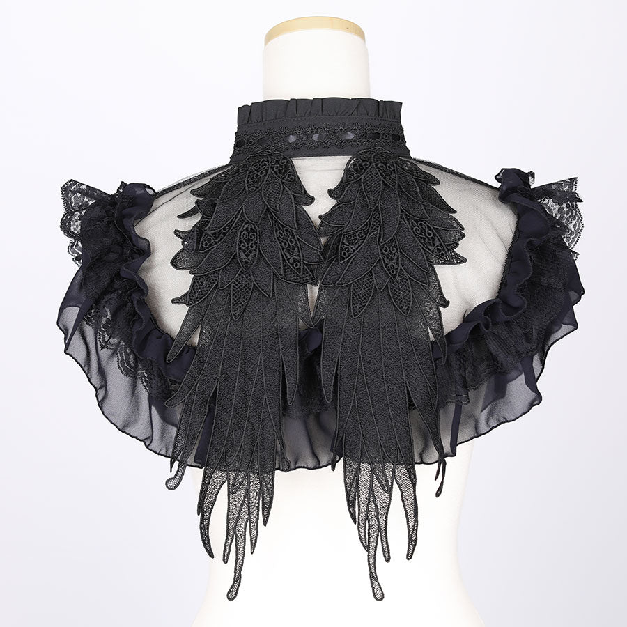 GOTHIC NECK VEIL CAPE (BLACK)