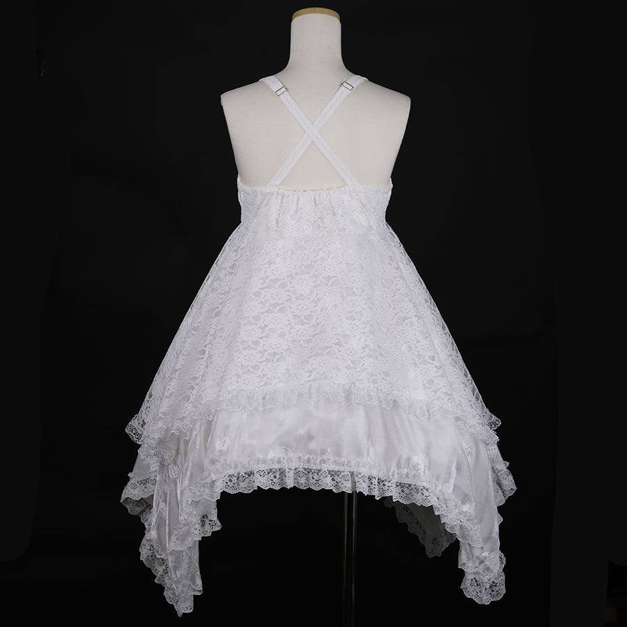 H&A PRINT BABYDOLL GOTHIC DRESS(WHITE)
