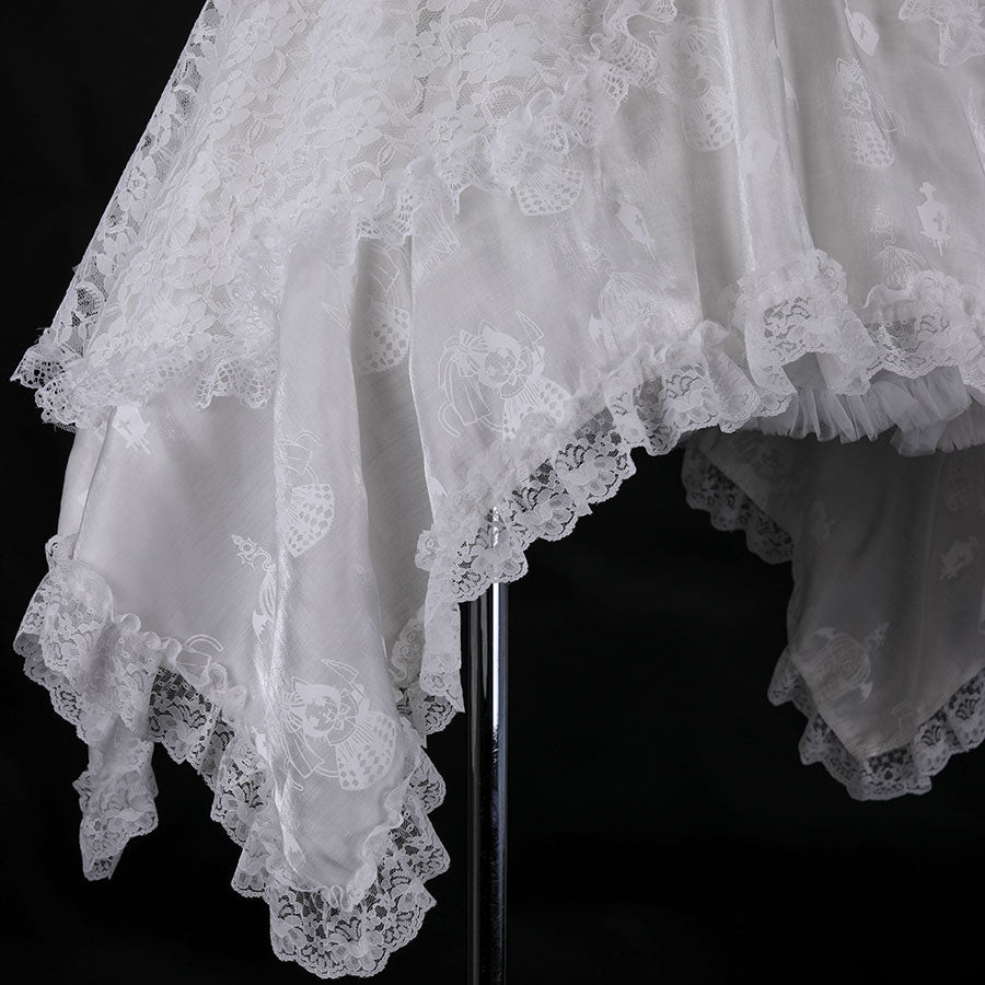 H&A PRINT BABYDOLL GOTHIC DRESS(WHITE)