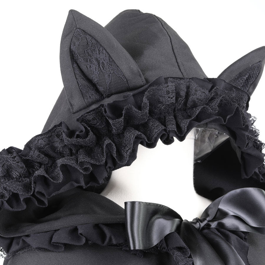 H&A CAT EARS SPRING FRILL CAPE(BLACK)