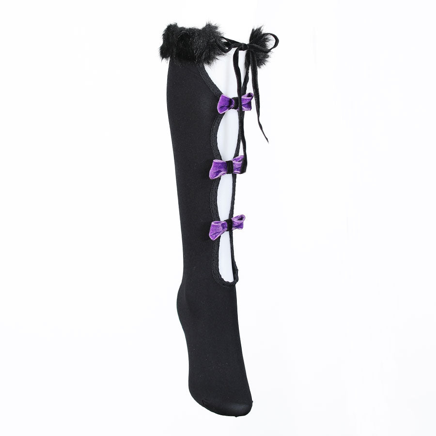 H＆A愤怒的丝带袜（黑色X紫色）