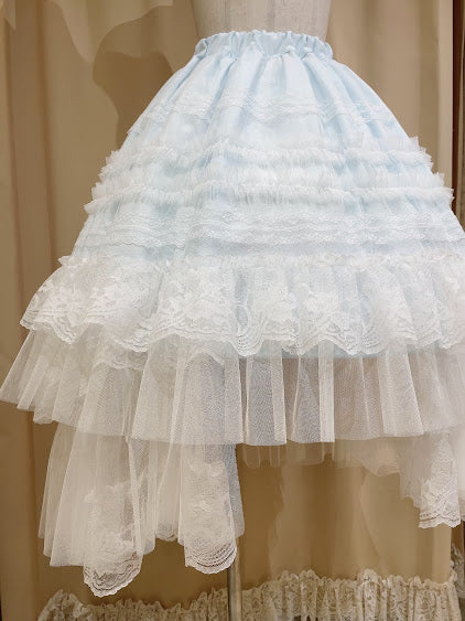 TULLE AND LACE TIERED SKIRT (BLUE)