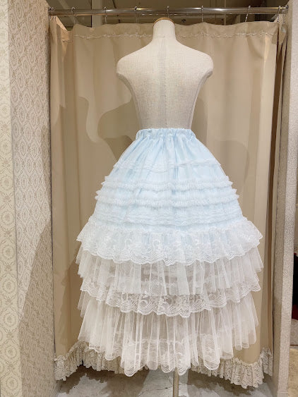 TULLE AND LACE TIERED SKIRT (BLUE)