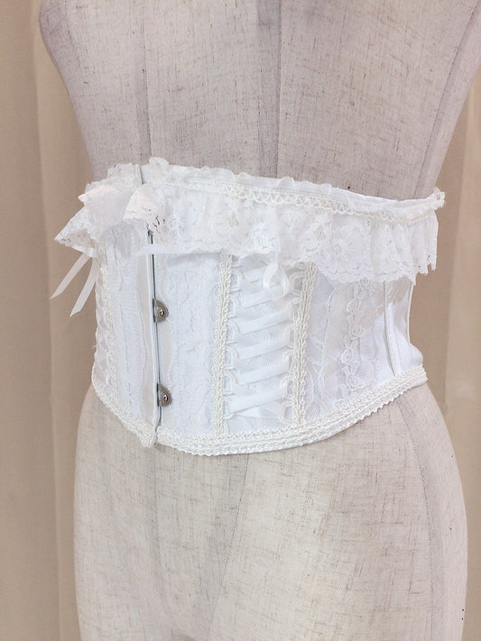 LACE UP VERY SHORT CORSET(WHITE x WHITE)