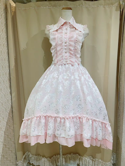 玫瑰园2way连衣裙（粉红色）