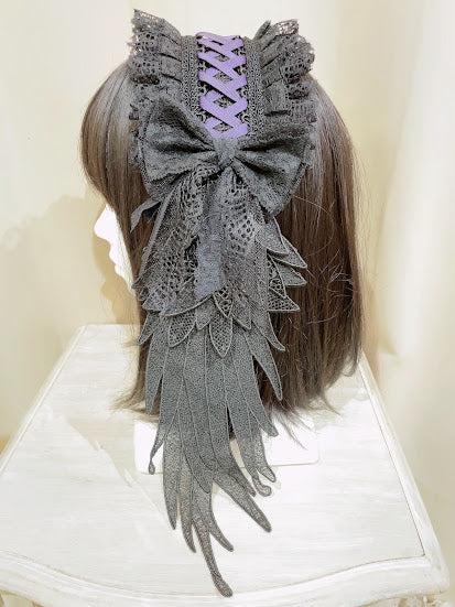 多莉天使三角发夹头饰（黑色X紫色）
