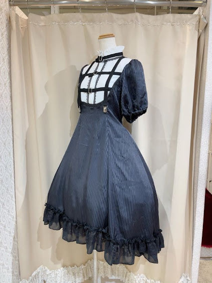 HARNESS FISHTAIL DRESS(BLACK × WHITE)