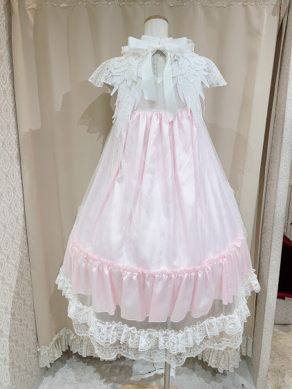 CROCHET LACE ANGEL WING DRESS (PINK Plain ver.) MAJOH CROCHET LACE ANGEL WING DRESS (PINK Plain ver.) MAJOH