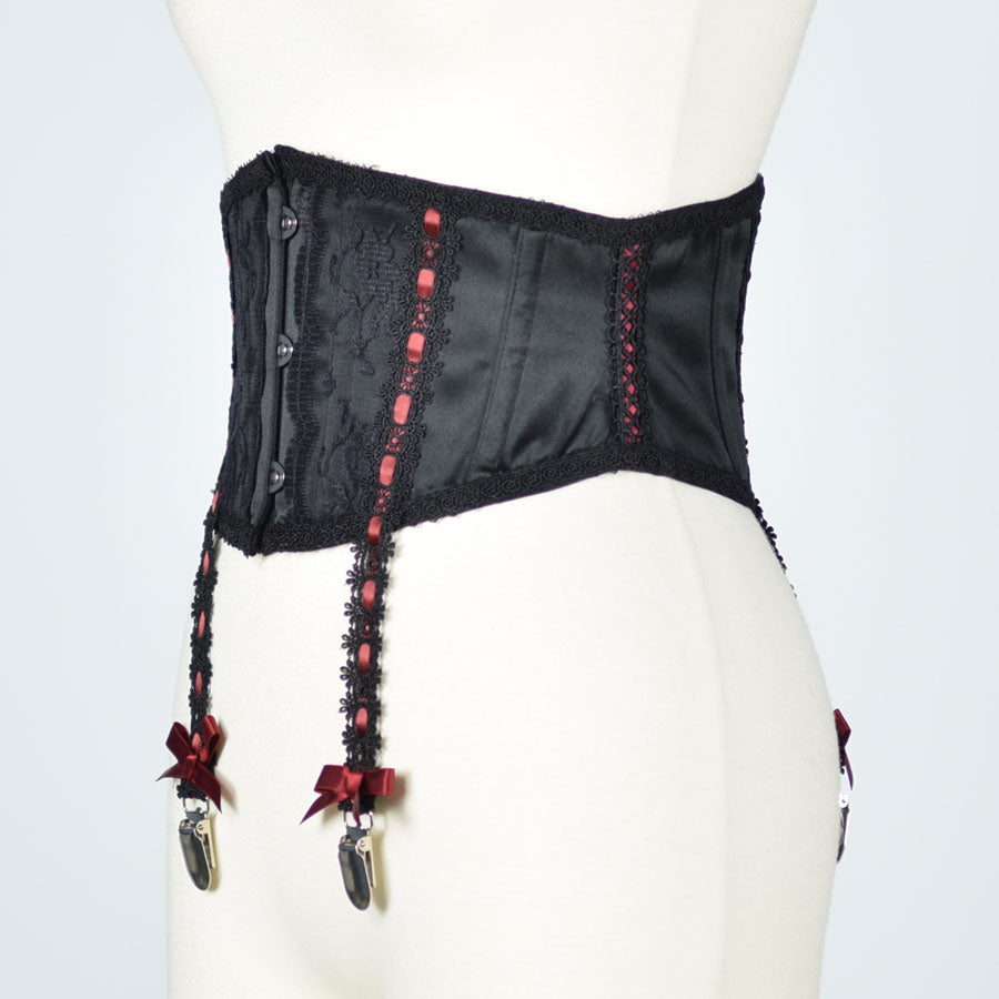GARTER BELT-LIKE VERY SHORT CORSET (BLACK x RED) MAJOH GARTER BELT-LIKE VERY SHORT CORSET (BLACK x RED) MAJOH