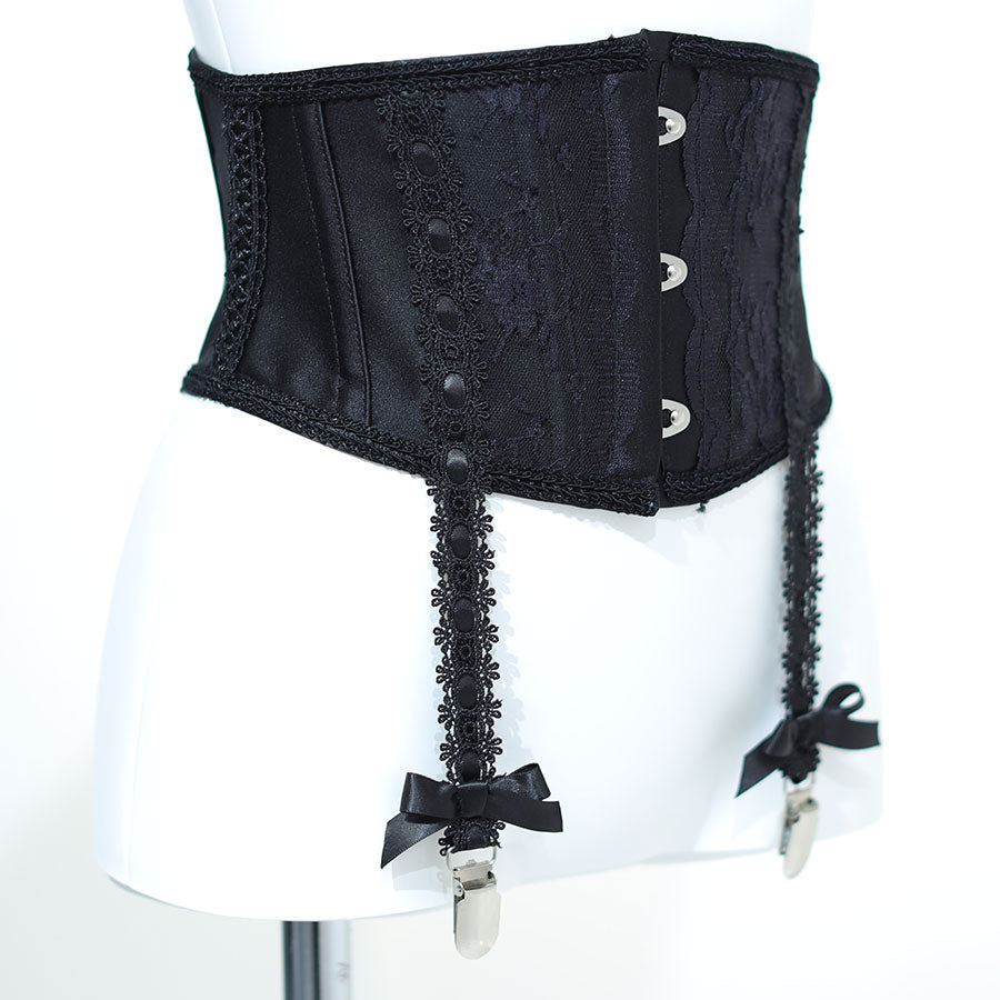 GARTER BELT LIKE VERY SHORT CORSET BLACK BLACK MAJOH