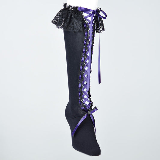 带状高袜（黑色X紫色）