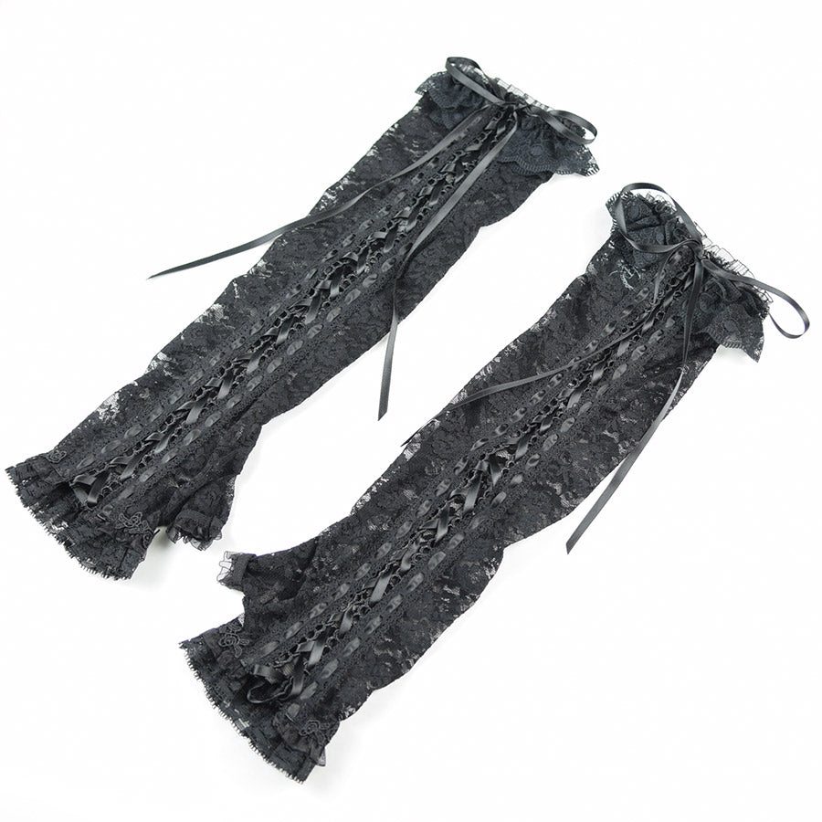 LACE UP LONG ARM WARMER (BLACK)