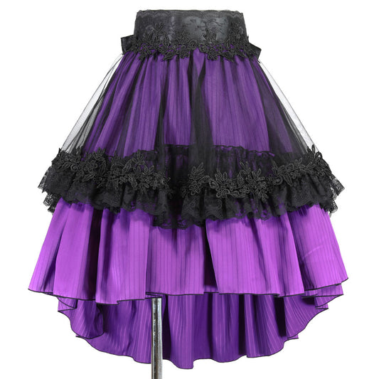 围裙套条纹鱼尾裙（紫色）