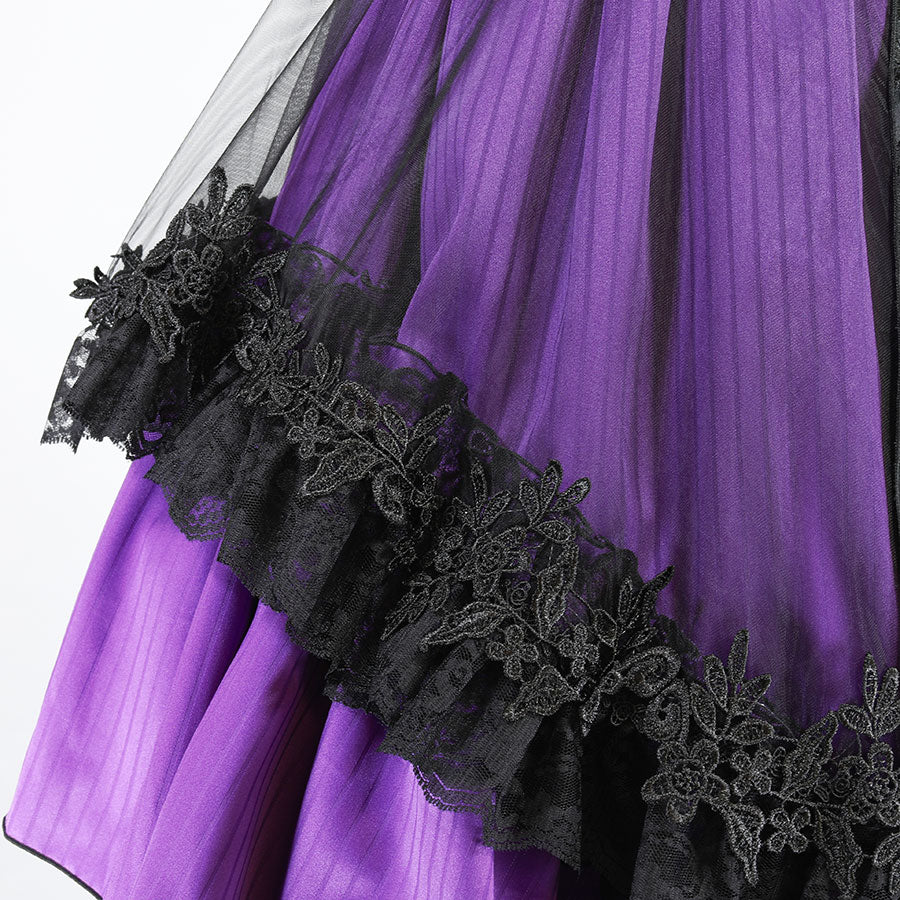 围裙套条纹鱼尾裙（紫色）