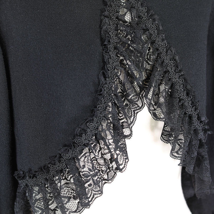 SLEEVE LACE UP HIGH NECK BOLERO (BLACK)